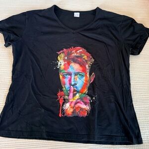 Black David Bowie V-Neck Women’s Tee